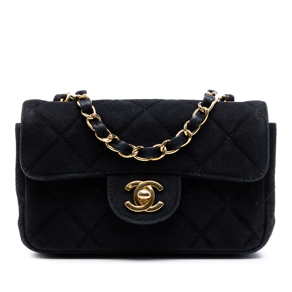 Pre-Loved Chanel Extra Mini Rectangular Classic Suede Single Flap